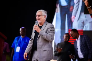 Siegfried Tomazsewski preaching the gospel in Rwanda